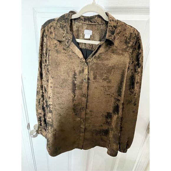 Chicos women’s bundle lot button down and blouse size Chicos 1 or medium 8/10 - Picture 2 of 13